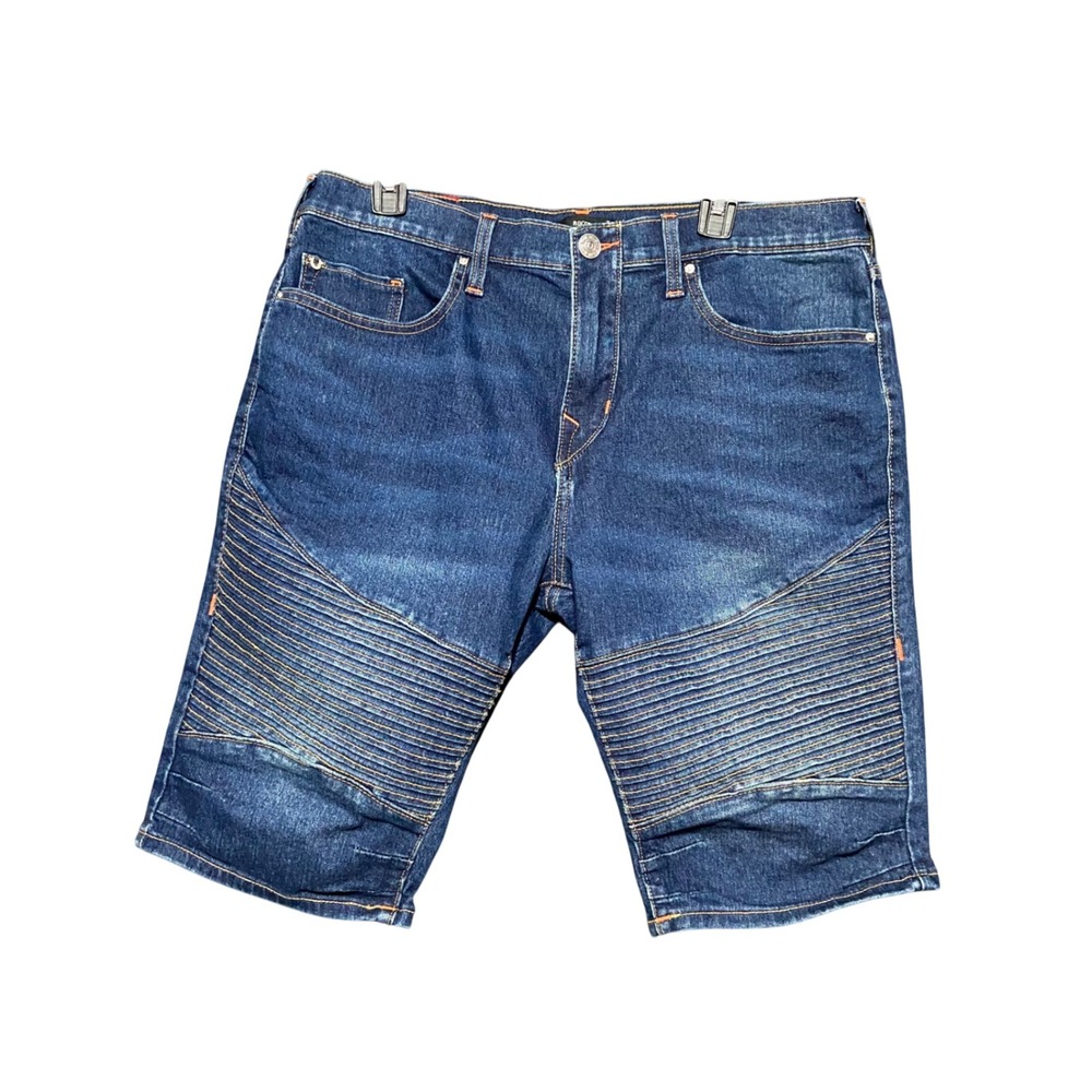 True Religion Rocco Moto Shorts Mens 34 Medium Harmonious Wash Relaxed Skinny